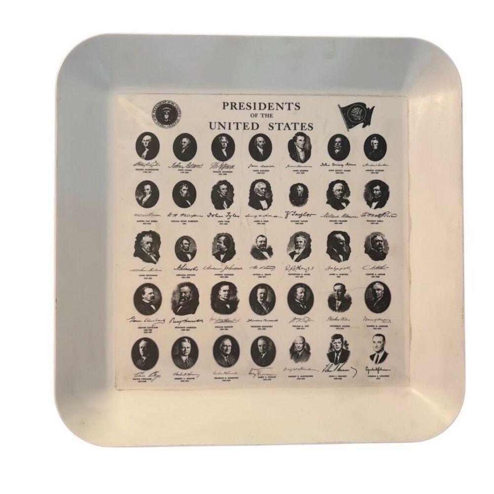 Waverly Products 1954 Presidents Of The United States 14 x 14 Plastic Tray
